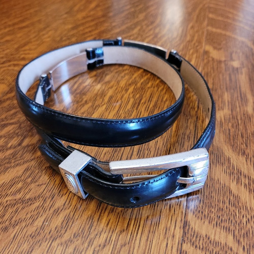 Brighton Black Leather Belt Sz 36